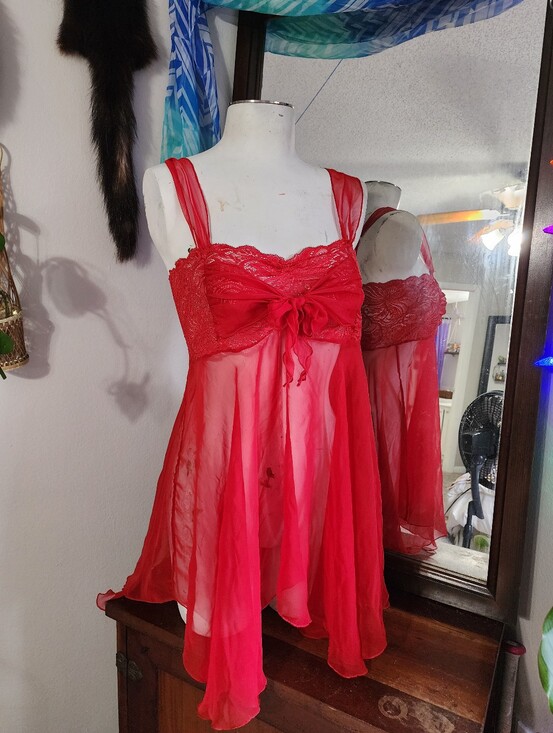 Victoria's Secret Other - Red Sheer Vintage Victorias Secret Nightie